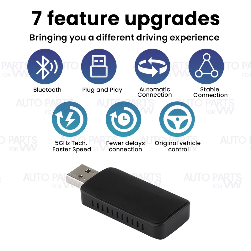 Hot Sale Mini Al Box USB Wired to Wireless CarPlay Android Auto 2 in 1 Car Multimedia Player Bluetooth Auto Connect Parts