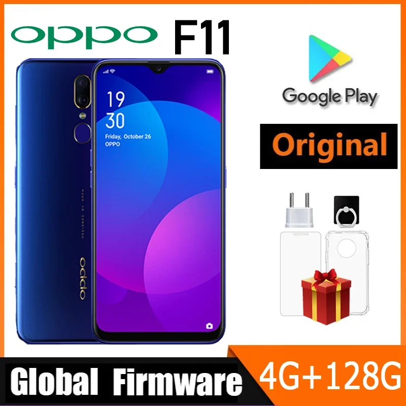 

Смартфон OPPO F11, глобальная прошивка, Android 4G, 128 ГБ, камера для разблокировки отпечатков пальцев, 16 МП, 4020 мАч, MediaTek Helio P70