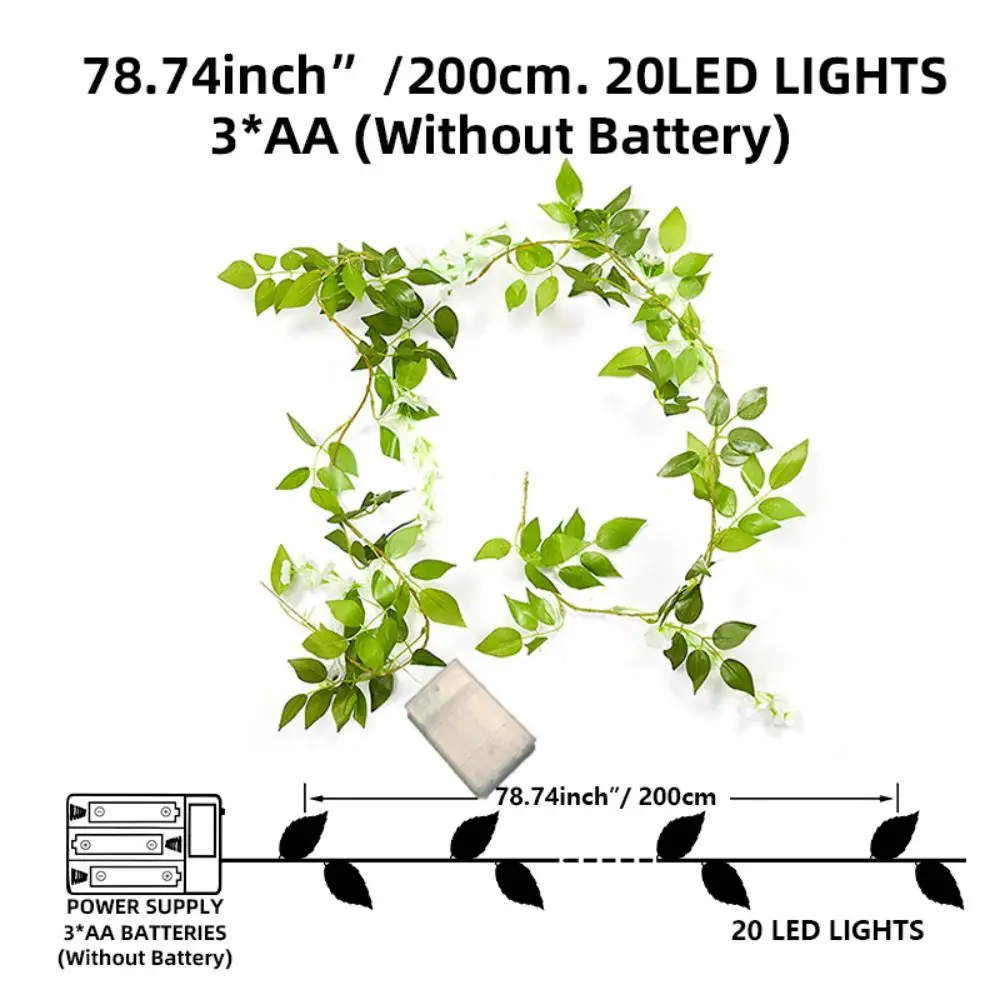 Set LED White Wisteria Decor String Light  For Wall House Room Decor Office Decor Birthday Home Room Bedroom Decor Garden Decor