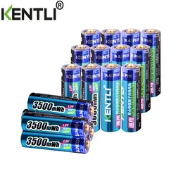 KENTLI Stable voltage 3500mWh AA batteries 1.5V rechargeable aa battery lithium polymer battery for camera ect