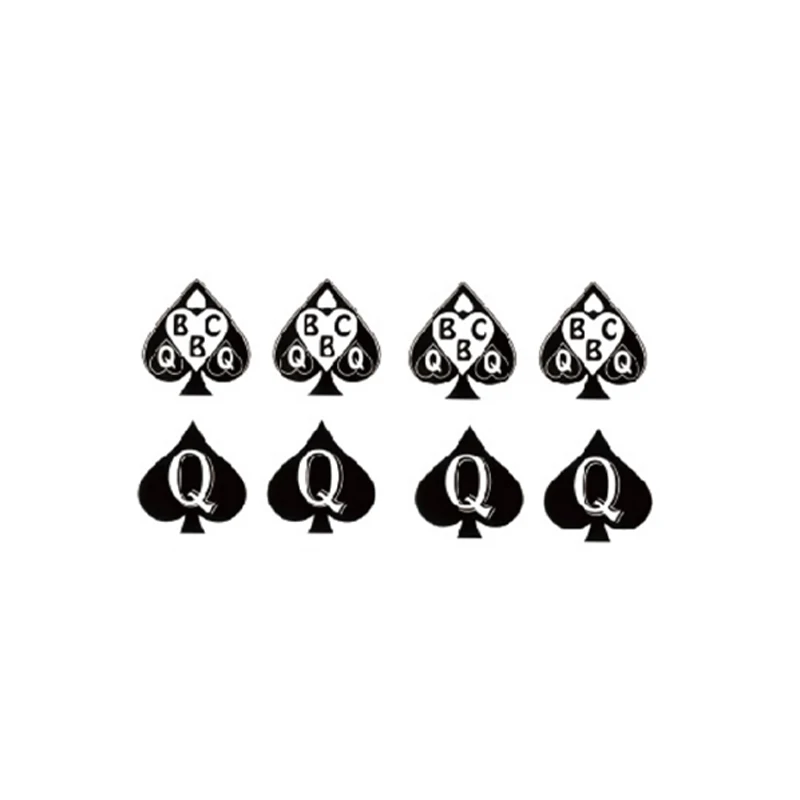 Poker Spades Q Waterproof Temporary Patch Spades BBC Spades Lock Sexy Thighs and Chest Anti Sweat Tattoo Patch