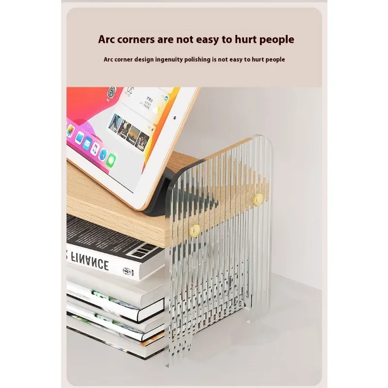 Desktop Acrylic Storage Rack Desk Bookshelf Student Dormitory Organize Book Shelves Office Workstation Multi Layer Storage Shelf