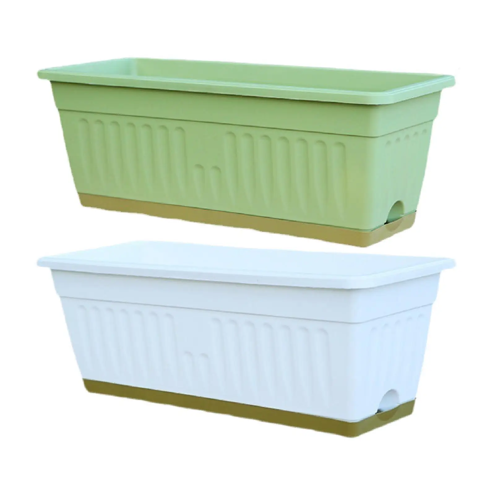 Window Box Planter Outdoor Indoor Flower Pot with Drainage Holes Rectangle Planter Box for Garden Outside Balcony Yard Lawn