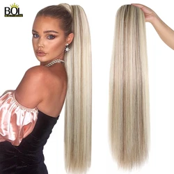 BOL Synthetic Straight Ponytail Hair Extensions for Women Ponytail Hair Clip in Curly Ponytails 30Inch Drawstring Ponytail False