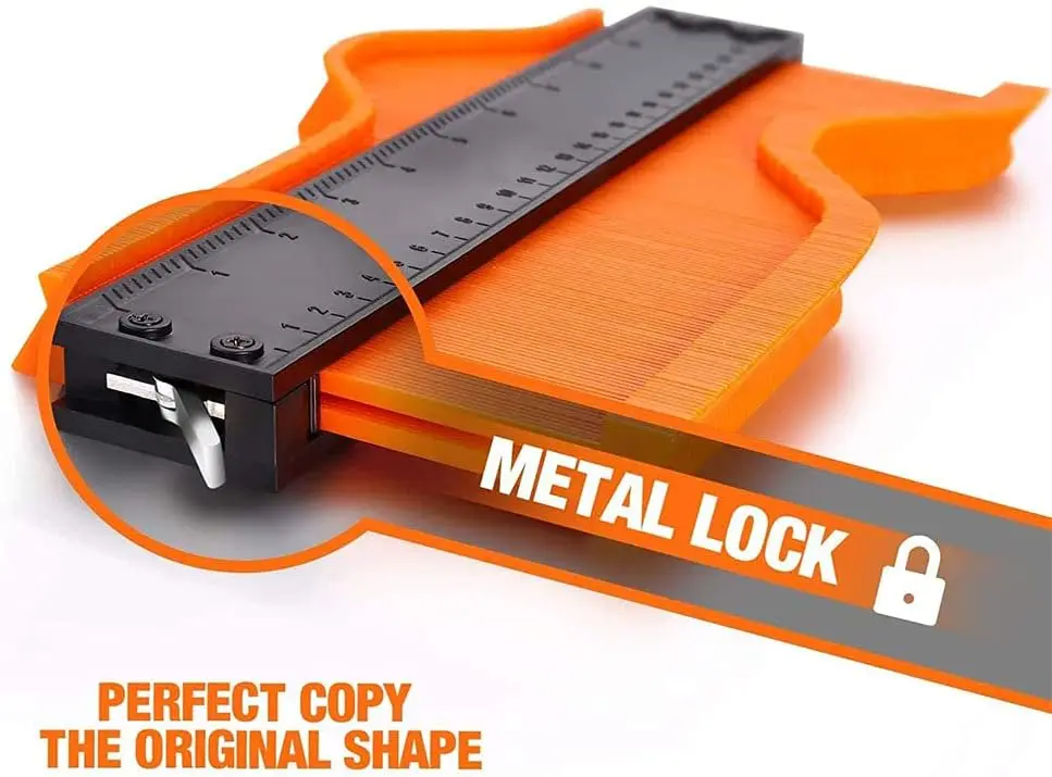 10 Inch Contour Gauge with Lock Duplicator Template Tool,Ultra Wide Measure Rulers Tool for Shape Corners & Woodworking Tracing