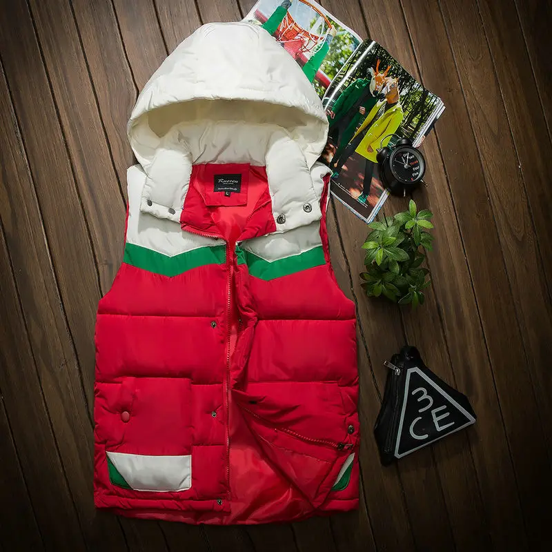Herfst Winter Vest Met Capuchon Mannen Casual Slanke Warme Vrouwen Mouwloze Jas Jas Jeugd Heren Man Vest Plus Size S-3XL