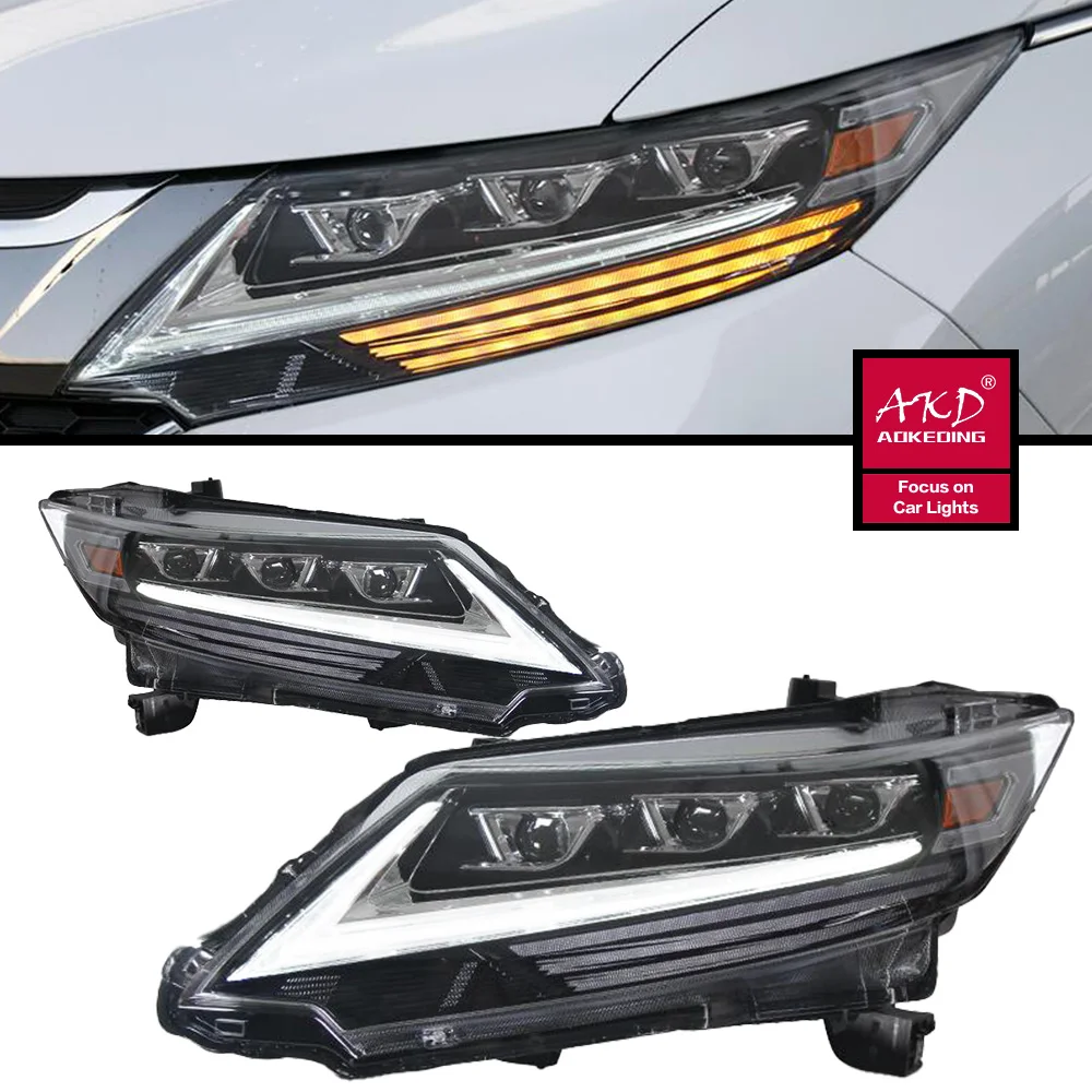 

Auto Parts Headlights For Honda Odyseey 2015-2021 latest Styling LED Daytime Lights Dual Projector Car Accesorios Modified