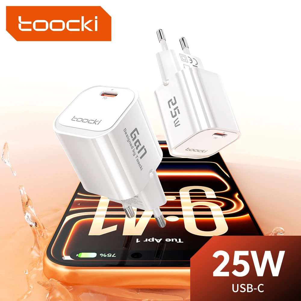Toocki 25W Mini USB C Charger PPS PD Super Fast Charging Type C GaN Charger for Samsung Galaxy S26 iPhone17 Switch Phone Charger