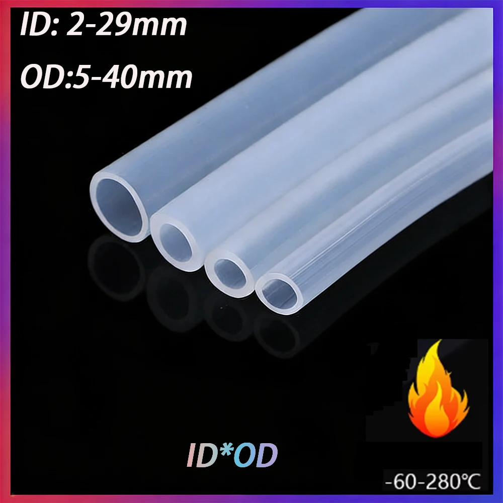 1m ID 2*5 ~ 29*35mm Transparen Silicone Peristaltic Pump Tube Corrosion Resistant Flexible Nontoxic Food Grade Laboratory Hose