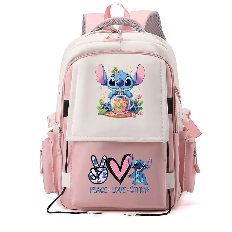 Lilo & Stitch Girls Backpack School Bags For Teenage Girls Multi Pockets New Kawaii Backpack Women Harajuku Cute Mochilas