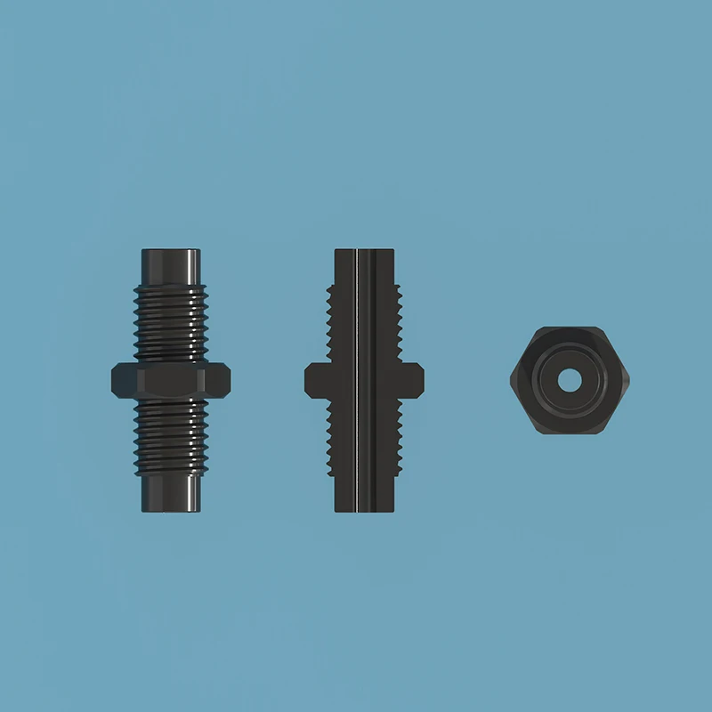 RUNZE Male Union 1/4-28UNF Smooth Surface Treatment Low Pressure for Connecting Different Tubes Female Threaded Bulkhead Union