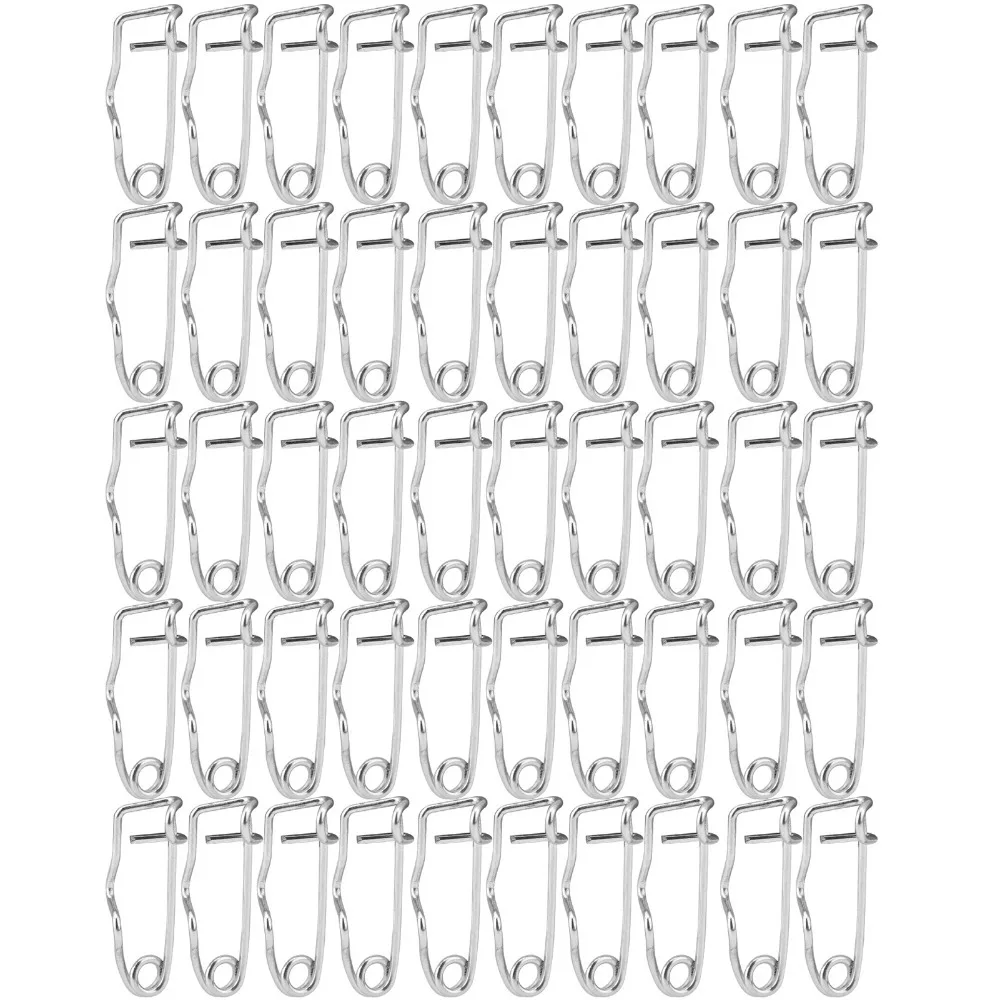 100Pcs Sturdy Metal Steel Wire Safety Pins Silver Easy Insertion S-Shaped Pins Curved Safety Pins For Quilting