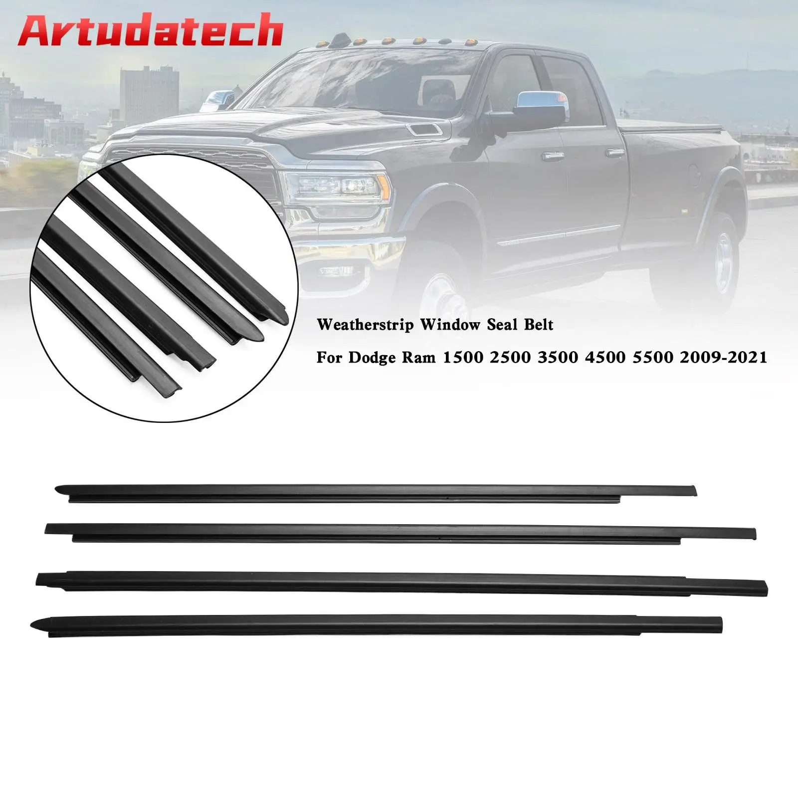 Artudatech Weatherstrip Window Seal Belt For Dodge Ram 1500 2500 3500 4500 5500 2009-2021 Car Accessories