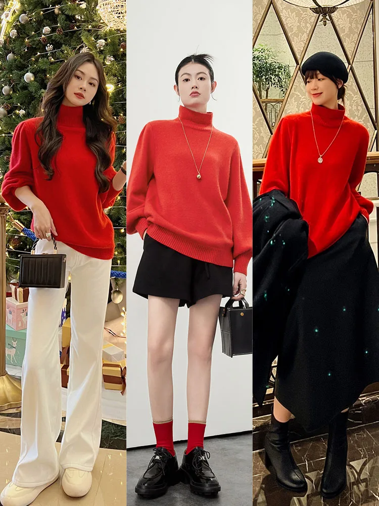 Knitted Cashmere Sweater, Half-High Neck, Life's Core Heritage, New Year