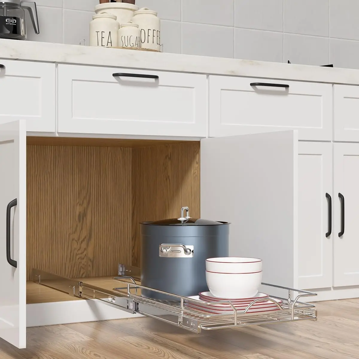 

Ocg Pull Out Cabinet Organizer (15"" W X 21"" D), Pull Out Drawers, Cabinet Pull Out Shelves For Base Cabinet Organization In