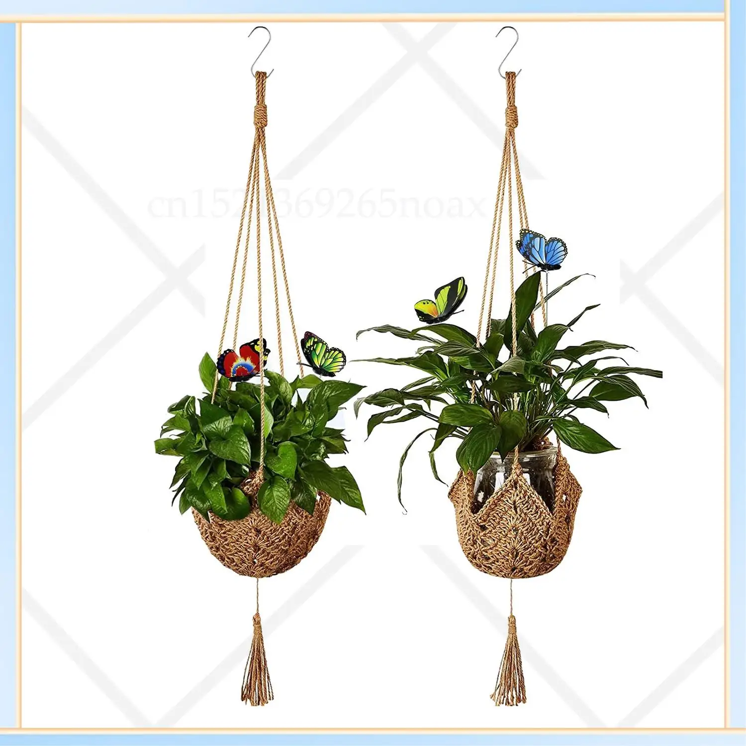 

-SPOR Plant Hanger, Jute Hanging Planter , Handmade Wall Hanging Pot Planters For Indoor Outdoor(Pot NOT Include), 2 Packs