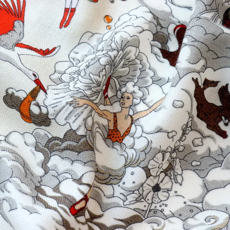 Winsleter-Women 30%Silk 70%Wool Elegant Scarf, 68*68CM Double Sided Printing, Mom Gifts Versatile Scarves, 2025 Autumn A58316CC