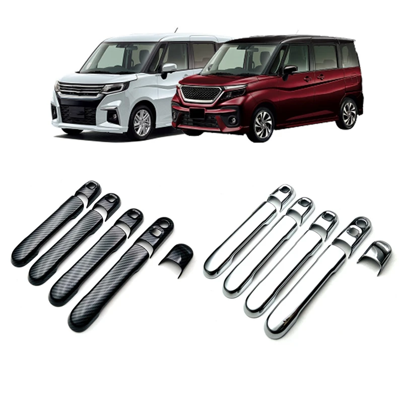 For Suzuki Solio Bandit 2021 2022 Car Chrome Door Handle Cover Trim Decorative Sticker Exterior Accessories