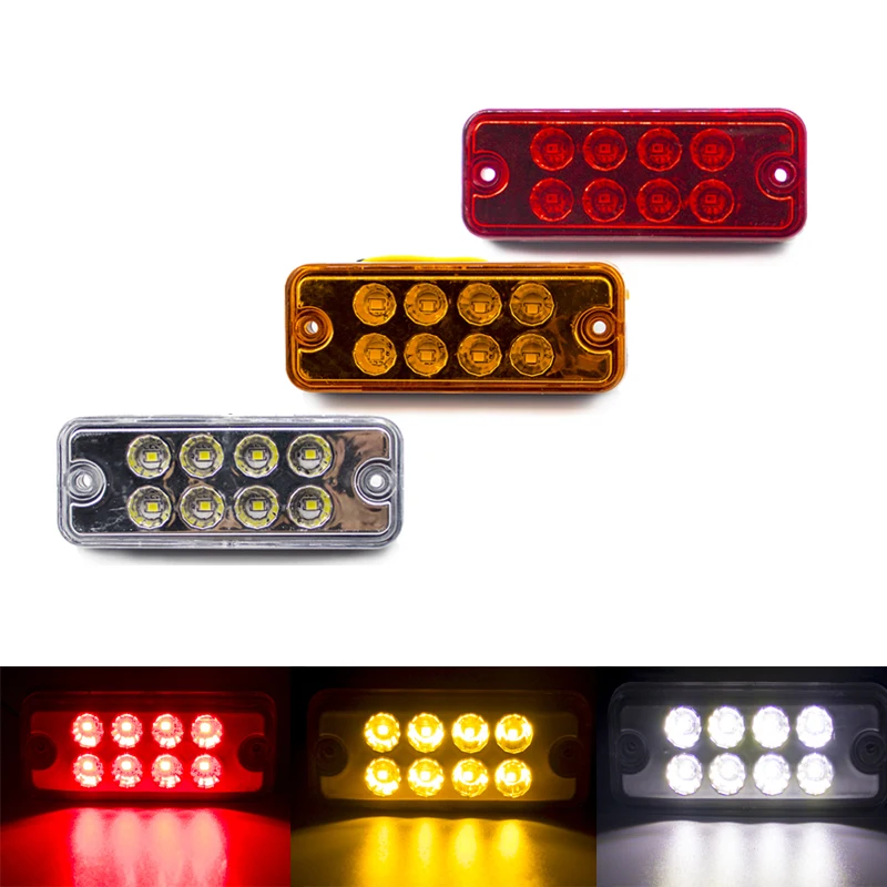 12V 24V 8 LED Side Marker Light Signal Lamp Light Turn Signal Clearance Indicator Truck Trailer Lorry Caravan Bus Waterproof