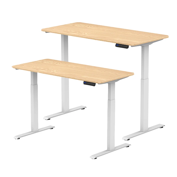 Modern Ergonomic Electric Stand up Desk Height Adjustable Sit to Stand Executive Office Dual Motor Desk