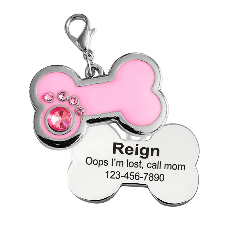 Personalized Dog Tag Engraved Pet Dog Collar Accessories Name Tags Pendant Anti-lost Pet supplies Bone Cat Puppy ID Tag