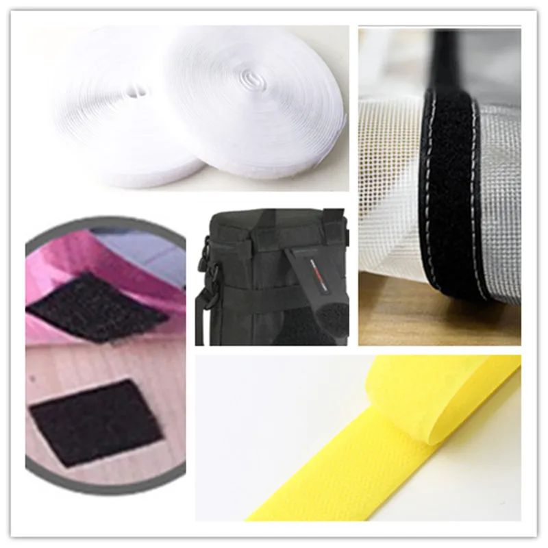 1 Pair of 20mm Color Fastener Tape  Nylon Non-adhesive Buckle Household Doors and Windows DIY Sewing Accessories 2m