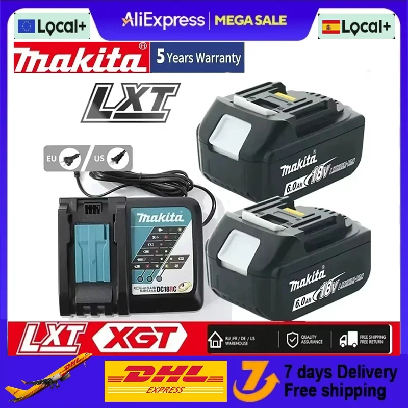 BL1850 für Makita 18V 6Ah Original-Akku Bl1830 Bl1860 Bl1850B Werkzeugakkus Kompatibel mit Makita 18 Volt Kabelloser Schleifmaschine