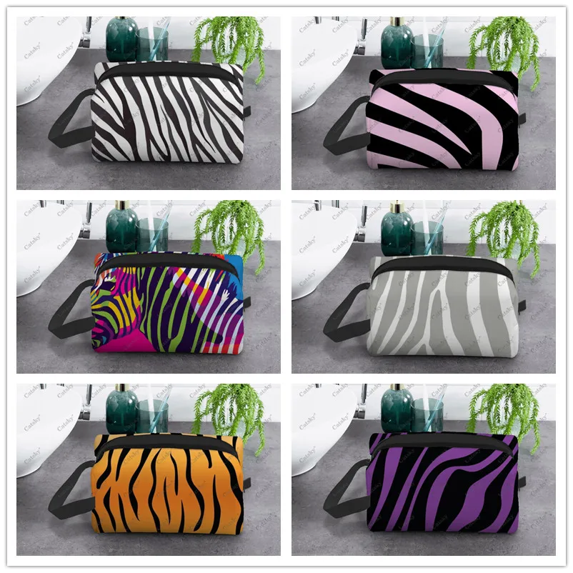 

Zebra Cosmetic Bag Ladies Fashion Large Capacity Cosmetic Box Beauty Storage Wash Cosmetic Bag