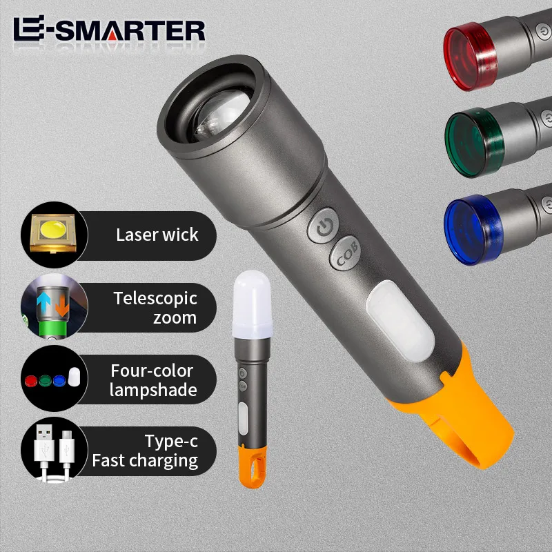 Zoom Camping Lamp Portable Outdoor Lighting Flashlight Hiking Tool