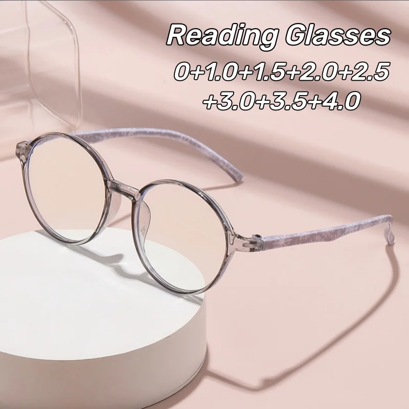 

Reading Glasses Stylish Oversized Round Frames High-Definition Unisex Anti Blue Light Presbyopia Glasses with Plus Diopters