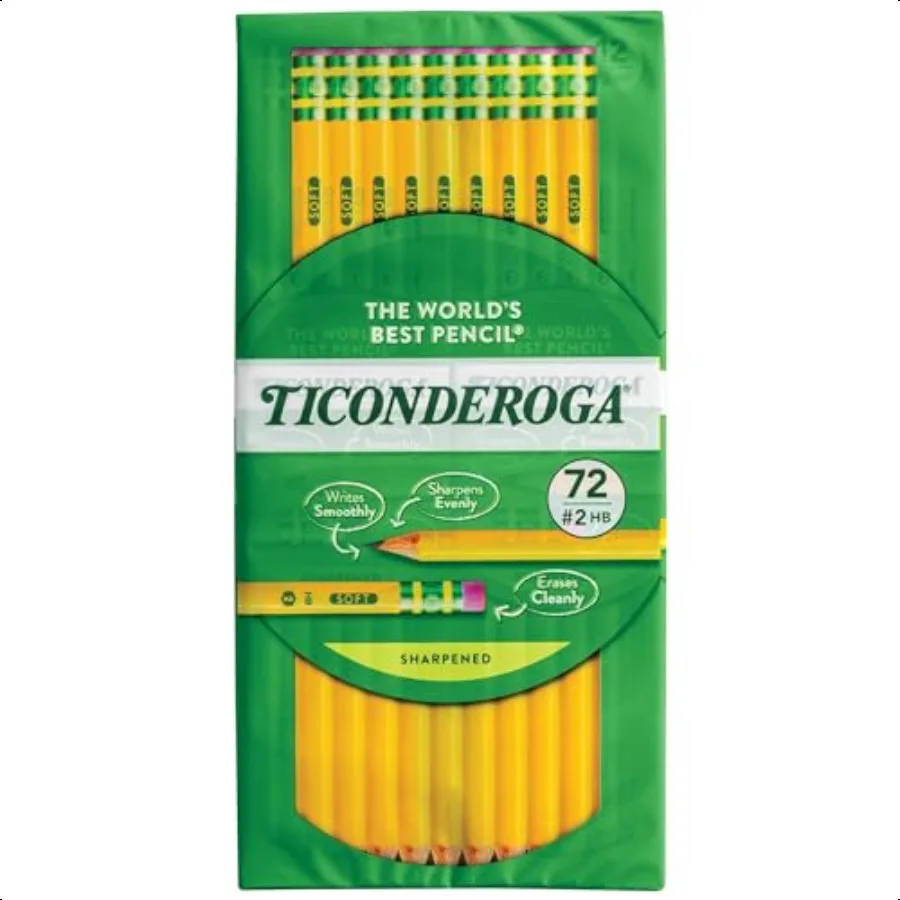 

WoodCased Pencils PreSharpened 2 HB Soft Yellow 72 Count
