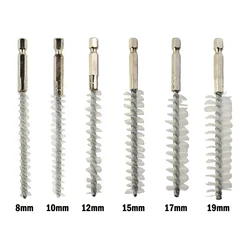 1 Pc Drill Brush 8-19mm Wire Brush Tube Machinery Nylon Brush W/6.3mm Hex Shank Cleaning Washing Polishing Removing Rust Tools