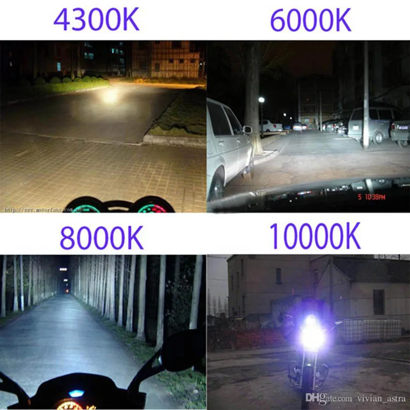 Universal Xenon Motorcycle  lights headlight HID H4 BA20D H6 Hi/Lo 6000K 4300k 8000k 12000k light Bike kit headlight