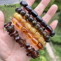 Irregular Amber Bracelet for Unisex Genuine Plant Bead 100% Genuine Natural Mineral Stone Medical Healing Jewelry Gift Wholesale