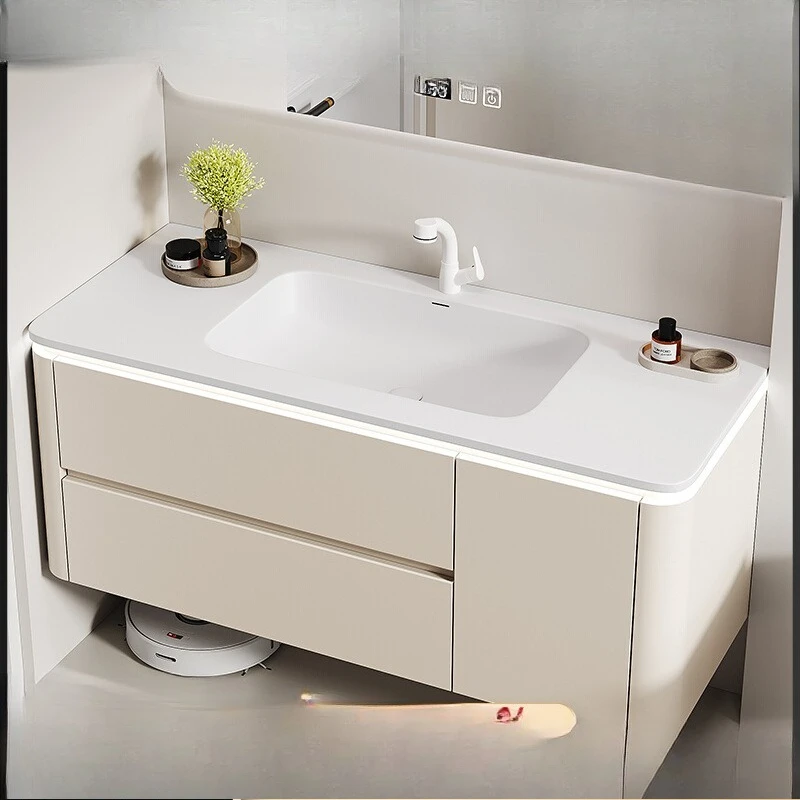 

Integrated Basin Bathroom Cabinet Combination Oak Washstand Skin Sense Toilet Cream Wind Hand Washbasin