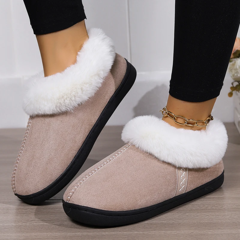 Women Slippers Warm Winter Couple Fluffy Slippers Soft Sole Women\'s Home Slippers Colorful Female Footwear Living Room Shoes