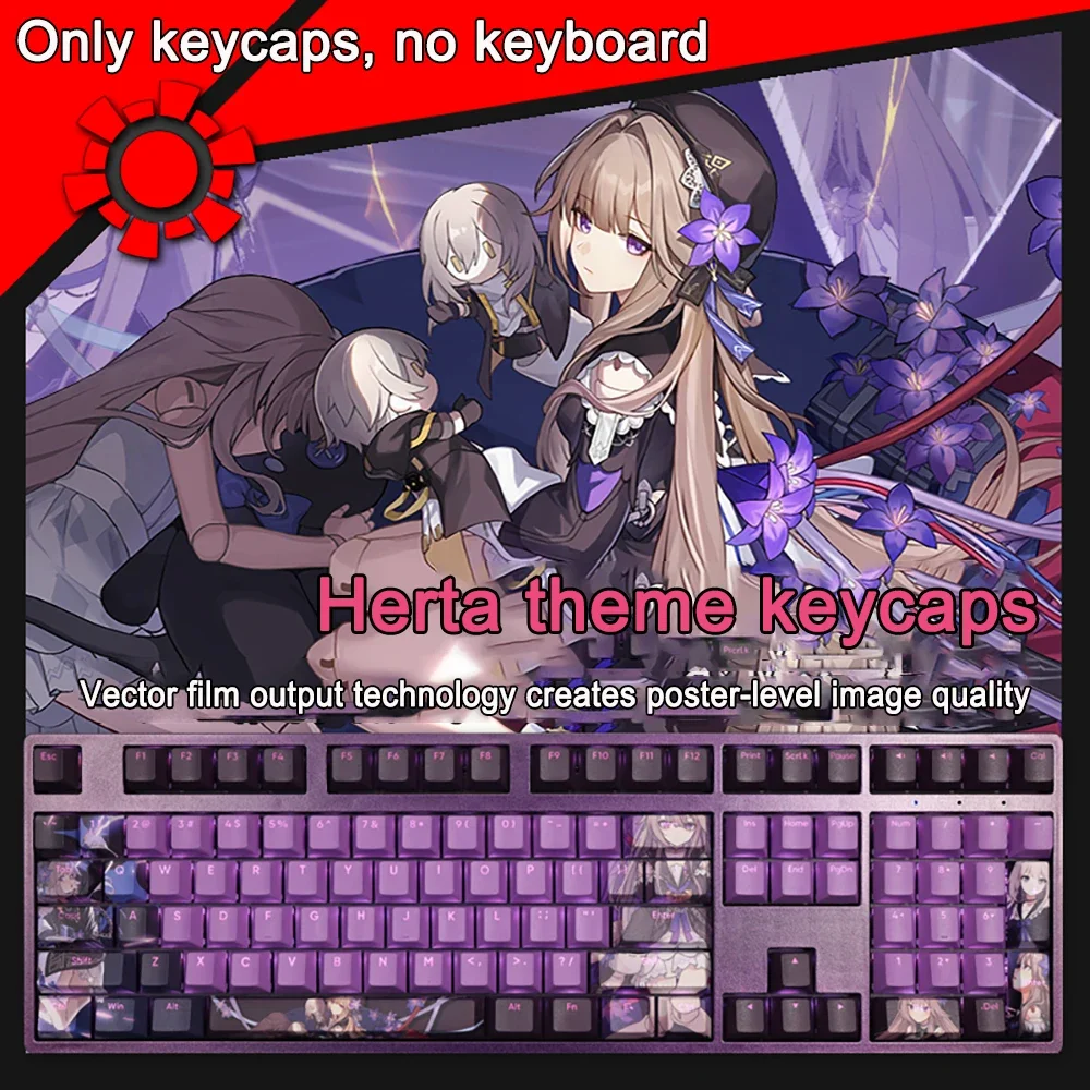 108 Tasten für Honkai Impact Keycap Bronya Zaychik PBT Subbed Cherry Hintergrundbeleuchtete Tastenkappen Anime-Tastenkappen für ANSI 61 87 104 108 Layout – Detail 21