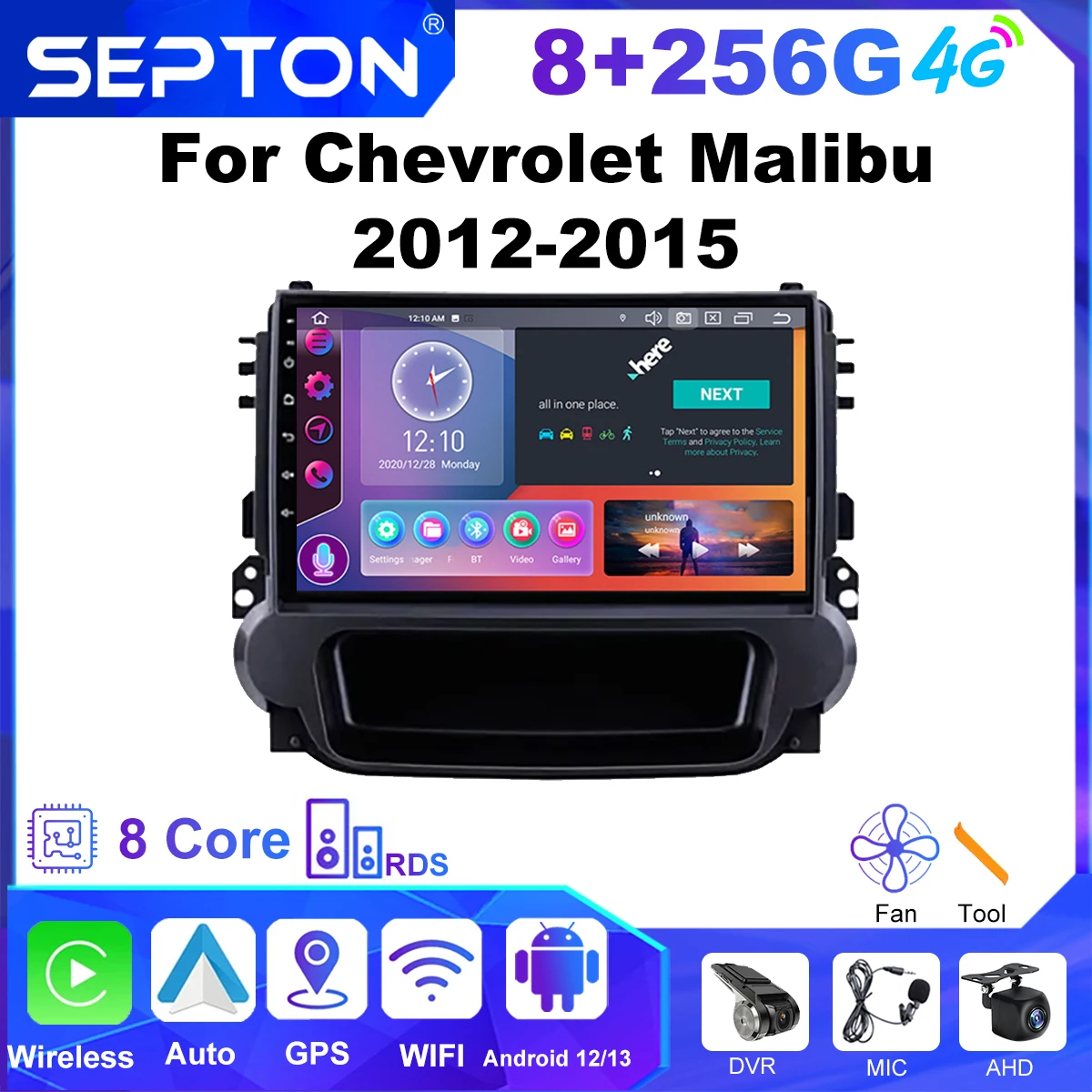 

SEPTON Android Car Radio 8G+128G for Chevrolet Malibu 2012-2015 GPS CarPlay 2 Din Multimedia Player Navi Head Unit DSP 4G 8core