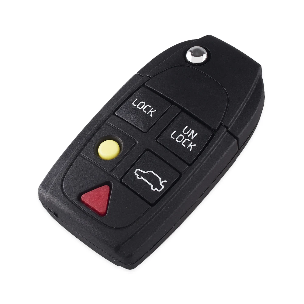 KEYYOU 10pcs 5 Buttons Remote Flip Car Key Shell For Volvo XC70 XC90 V50 V70 S40 V40 V90 C70 S60 S80 S70 Folding Key Car Case