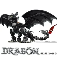 MOC Trains Dragons Figures Model Building Block Set Black Dragon Toothless Doll White Dragon Bricks Toy Kids Puzzle Toys Gift