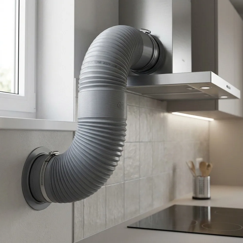 Thickened PVC Range Hood for exhaust Duct 150mm to 180mm Flexible Kitchen Ventilation Pipe Heat Resistant Material