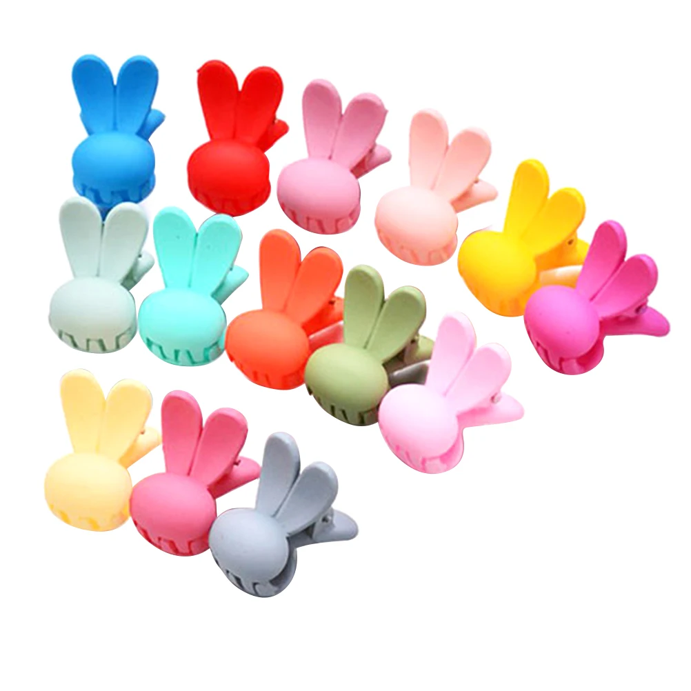 

30pcs Rabbit Ear Hair Clips Baby Girl Colorful Mini Claw Accessories Durable Cartoon Animal Kids Hairstyle Tools Gifts