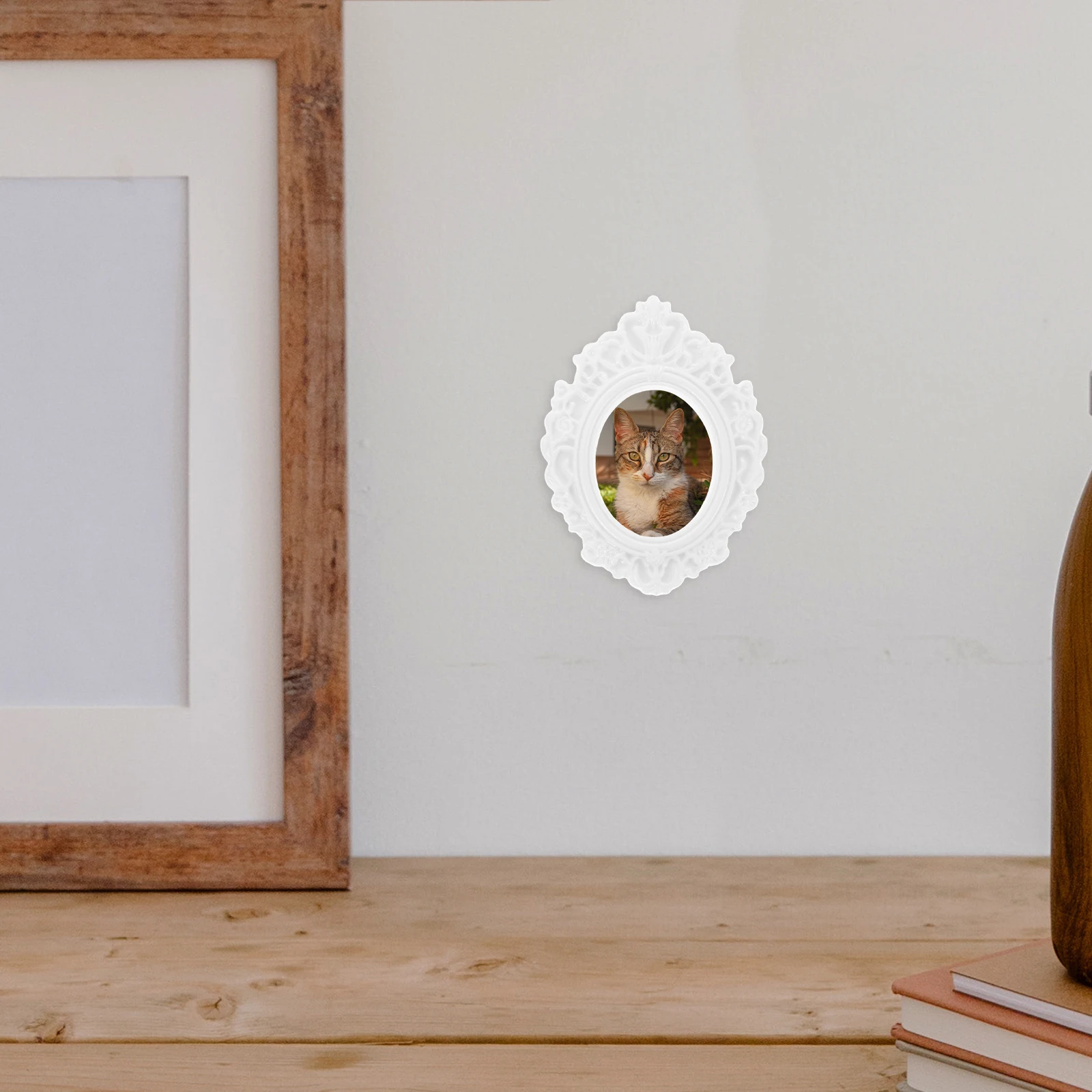 

6Pcs Mini Retro Resin Photo Frames Baroque Style Vintage Picture Frame for DIY Crafts Phone Case Accessories Photo Frame