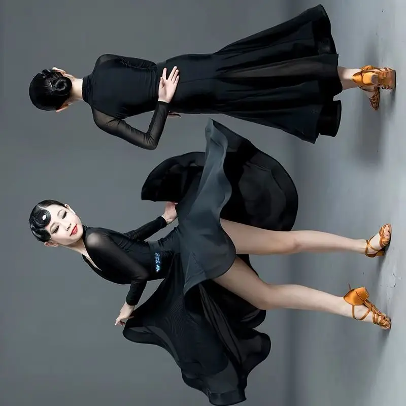 Meisjes oefenkleding Wals Latin Nationale standaard danskleding Moderne dansjurk Ballroomdansjurk