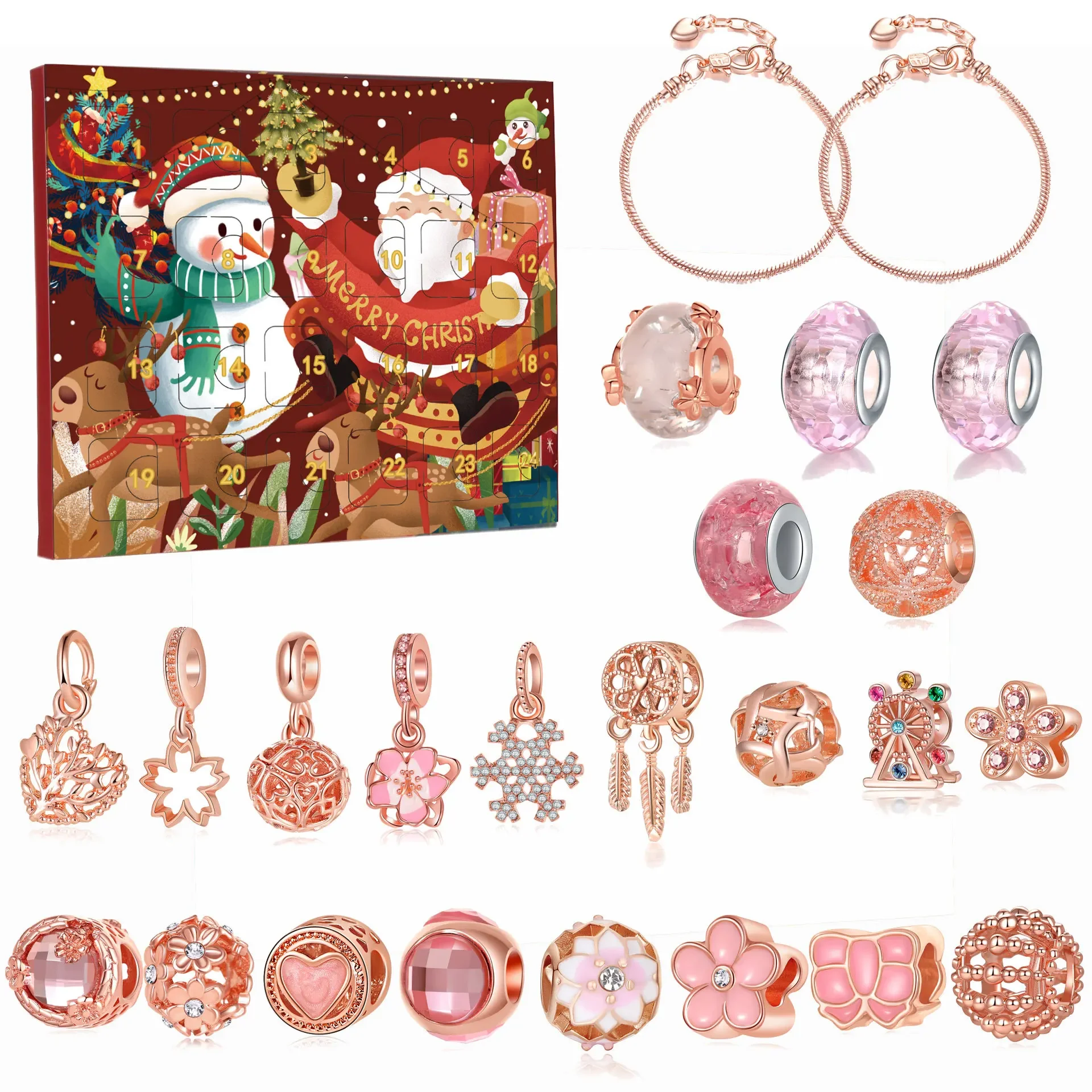 Christmas Jewelry Advent Calendar 2024 Christmas Countdown Calendar Jewelry Kit for Women Xmas Countdown Calendar Gifts