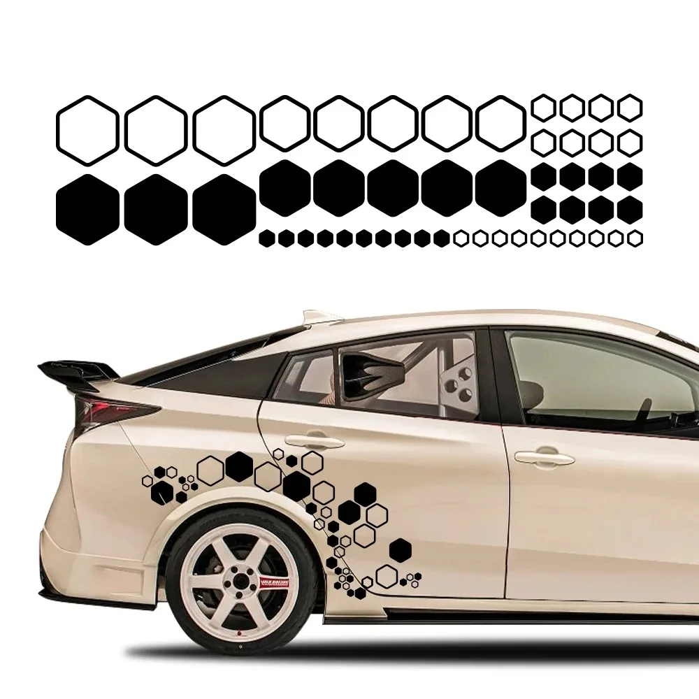 

Car Side Body Sticker Creative Honeycomb Graphics Rear Wheel Arches Vinyl Decals Trims Automobiles Exterior Tunning Accessories