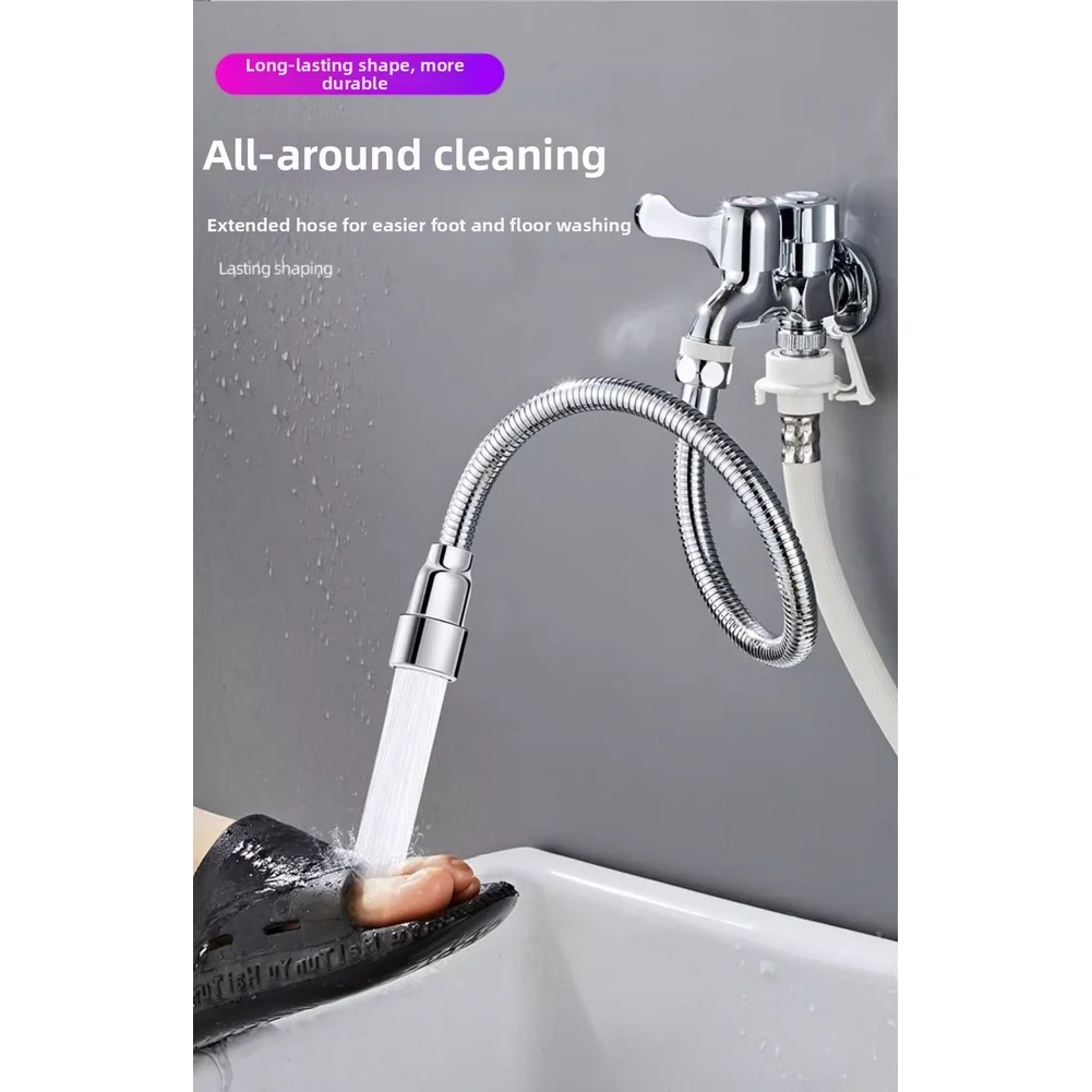 Stainless steel faucet extension adapter with rotation and splash proof aerator for controlled water flow and easy installation