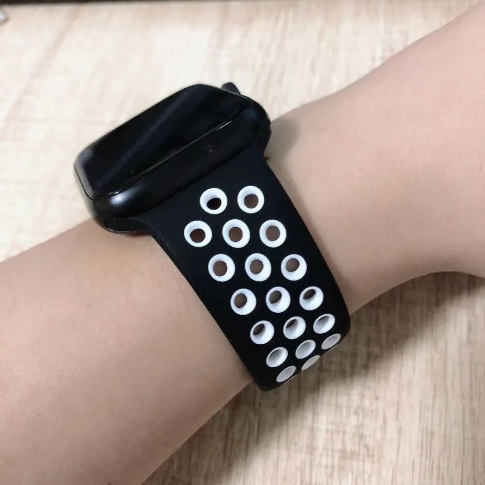 Sport Strap For Apple Watch Band 46mm 44mm 45/41mm 38 40 Silicone Bracelet correa iWatch Series 8 7 3 6 4 5 9 SE 10 ultra 2 49mm