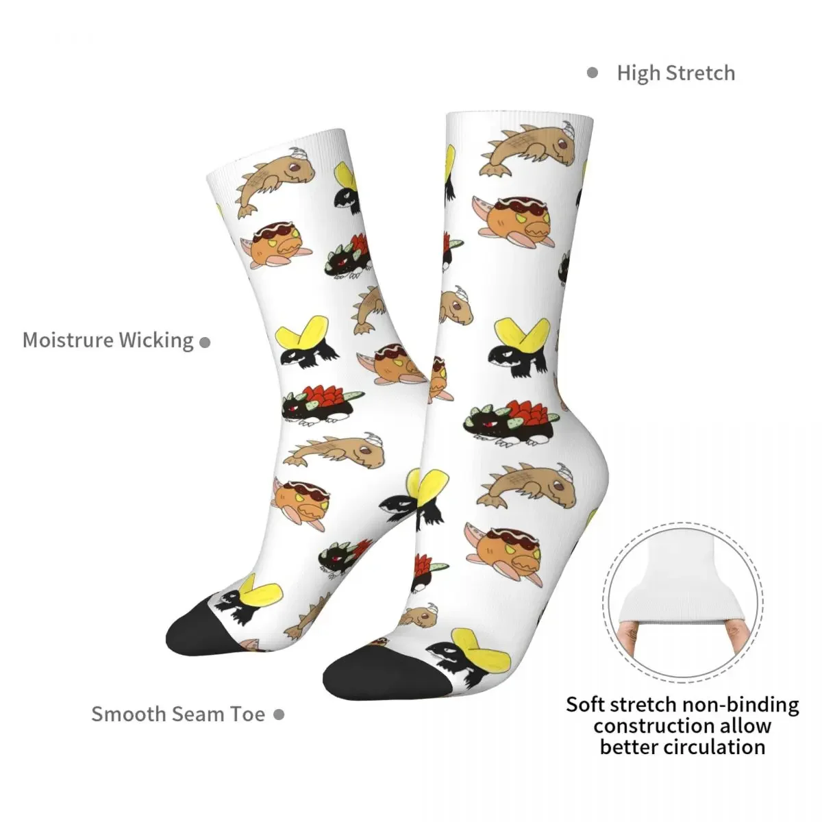 Japanese Food Kaiju Collection Socks Harajuku High Quality Stockings All Season Long Socks Accessories for Man's Woman's Gifts