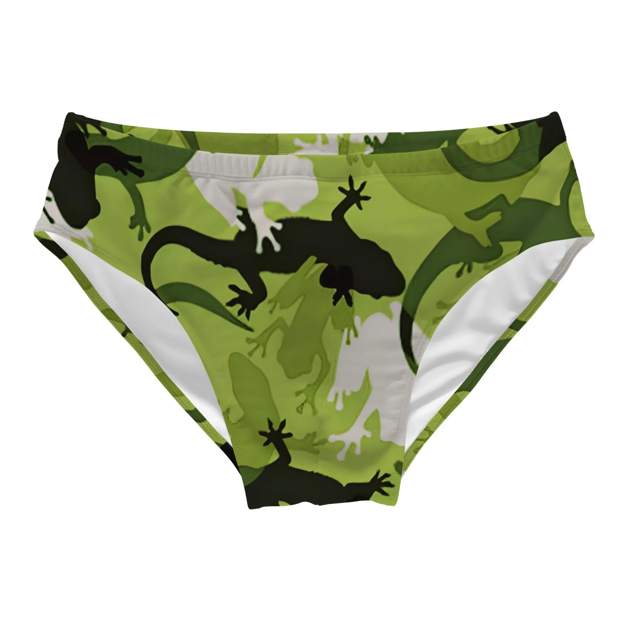 Sunga Masculina Slim Fit com Estampa de Camuflagem de Lagarto, Durável, com Cordão, Modelo Triângulo, Ideal para Parques Aquáticos, Ilhas, Banhos de Sol e Presentes de Férias